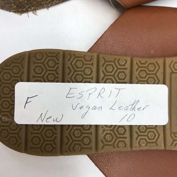 ESPRIT Flat Slip On Sandals Womens Size 10 Strappy Vegan Leather Bounty - Picture 6 of 6